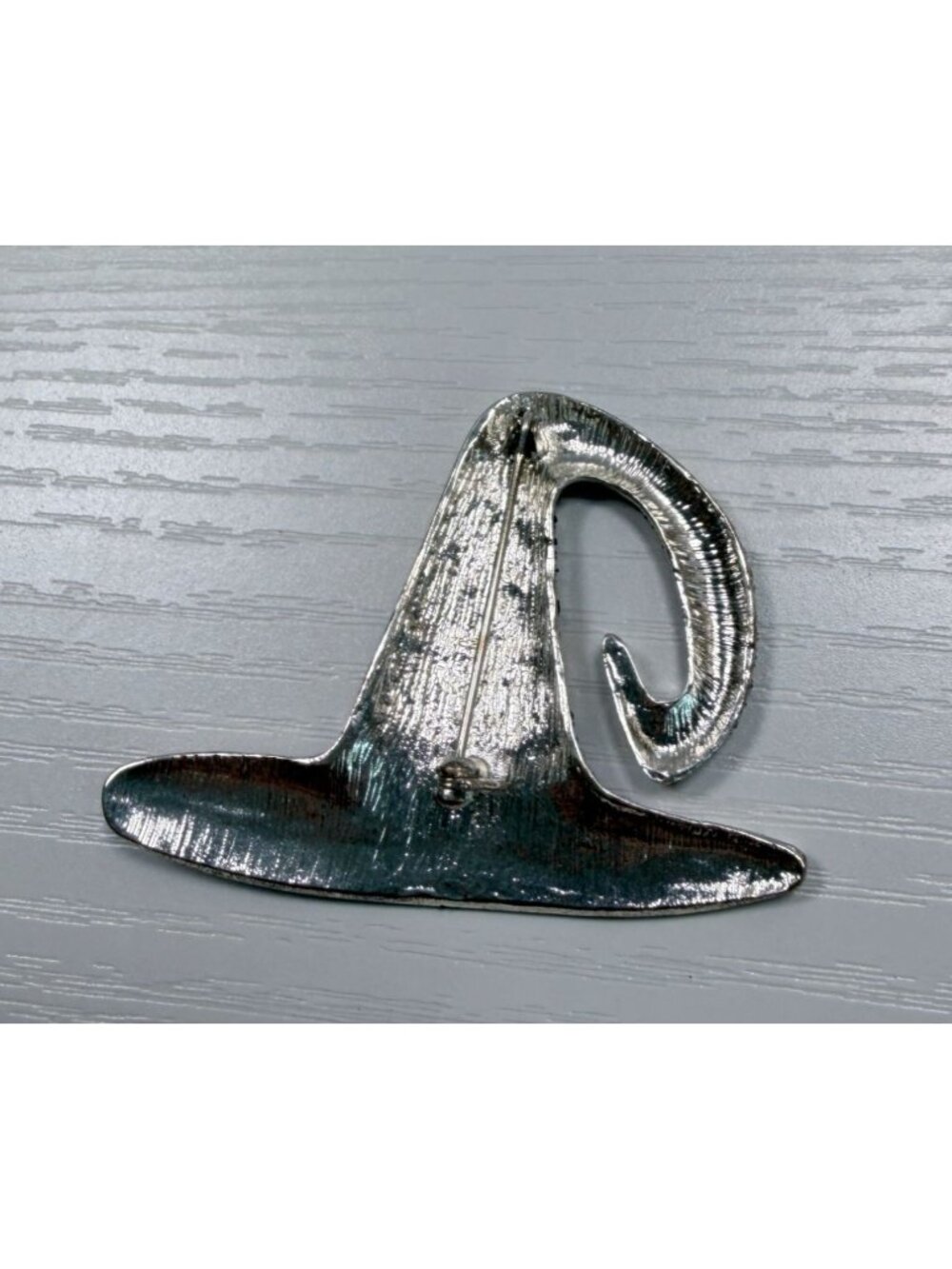 Halloween Glitter Witch Hat Brooch Pin Black Sparkly Orange Polka Dot Party - Picture 2 of 8
